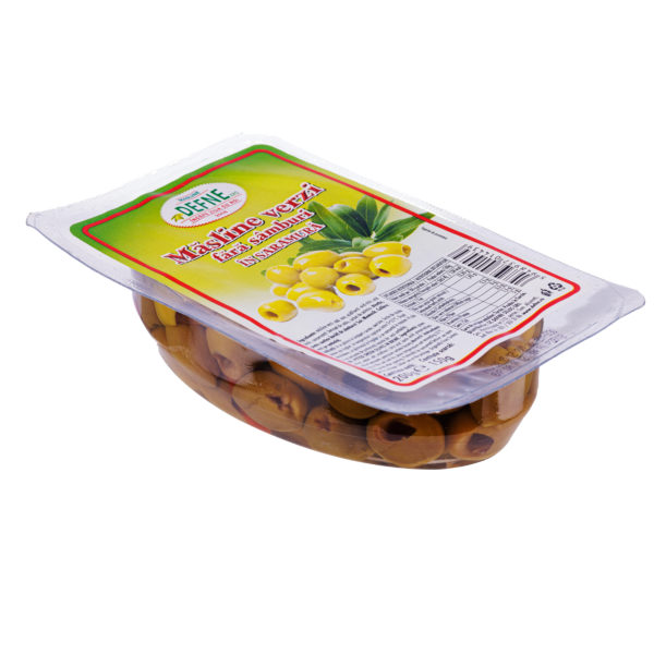 Masline verzi fara samburi in saramura Defne 200g