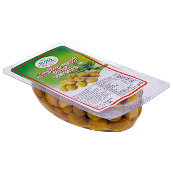 Masline verzi intregi in saramura Defne 200g