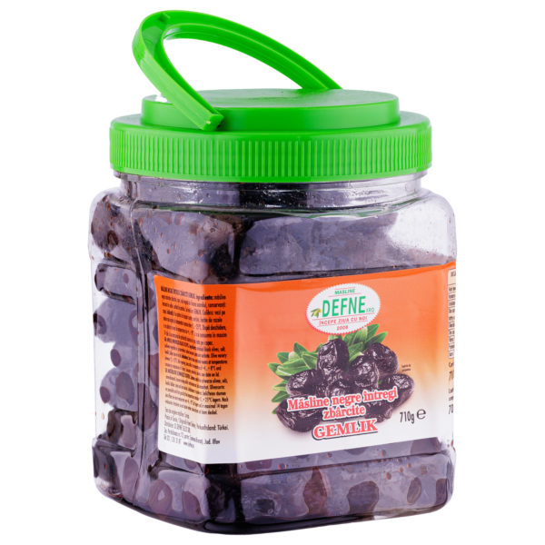 Masline negre intregi zbarcite Gemlik Defne 710g