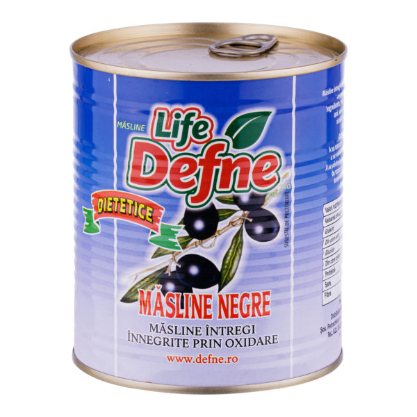 Masline negre intregi innegrite prin oxidare Dietetice Defne 400g