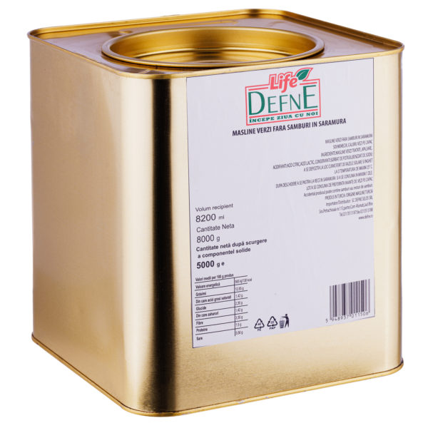 Masline verzi fara samburi in saramura Defne 5kg