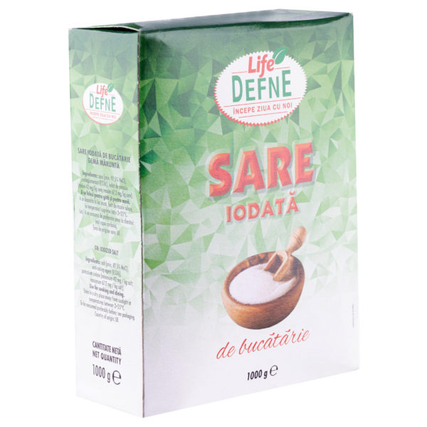 Sare iodata de bucatarie gema marunta Defne 1kg