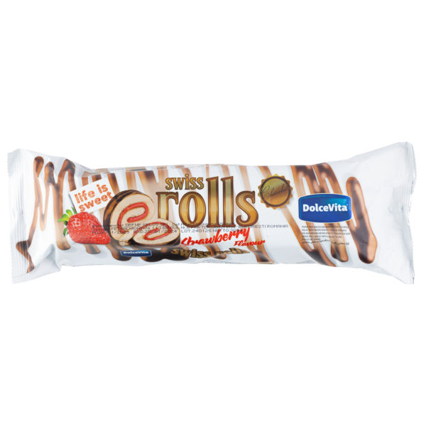 Swiss rolls Dolce Vita - rulada cu crema cu aroma de capsuni 300g