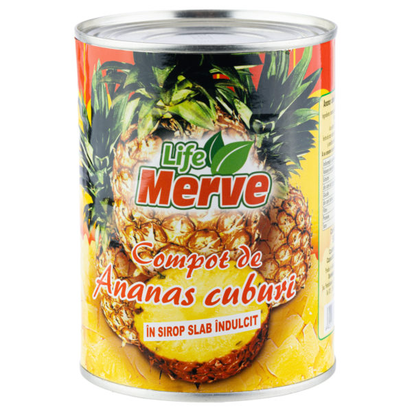 Compot de ananas cuburi Merve 580ml