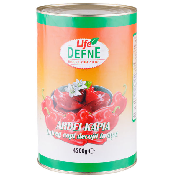 Ardei kapia intreg copt decojit, in otet Defne 2.5kg