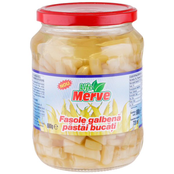 Fasole galbena pastai taiate Merve 720ml