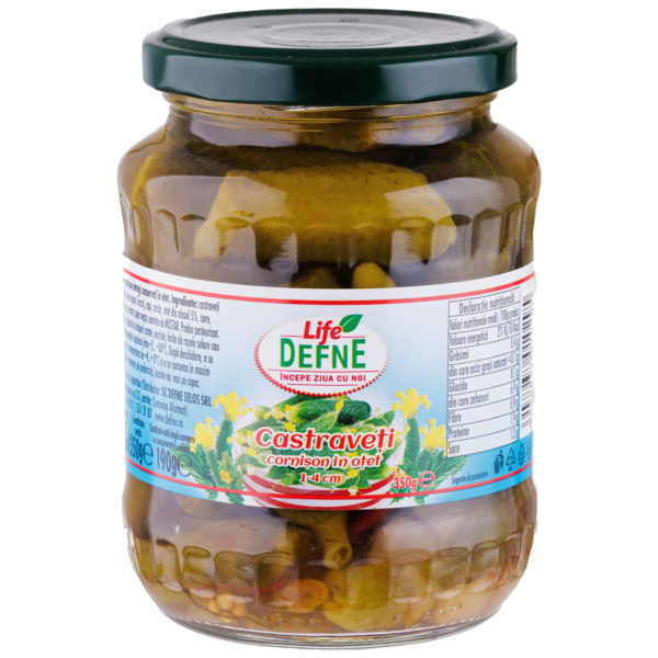 Castraveti cornison in otet (1-4cm) Defne 370ml