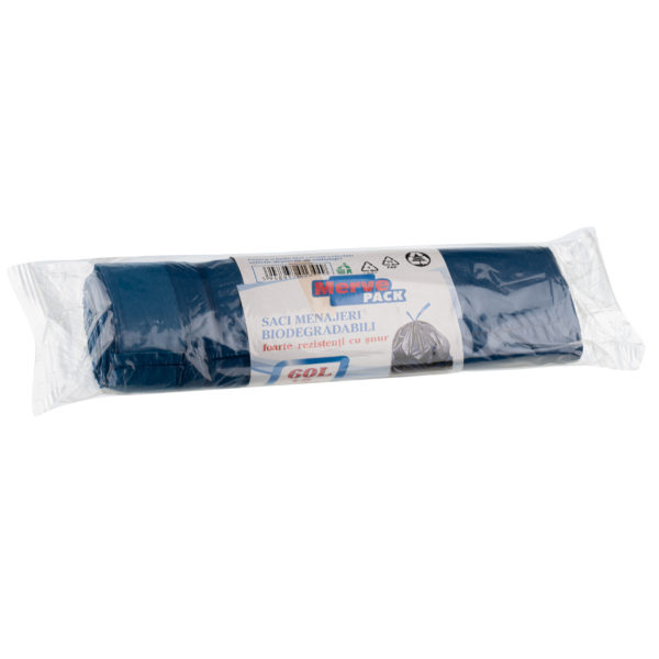 Saci menaj biodegradabili cu snur Merve Pack 60L