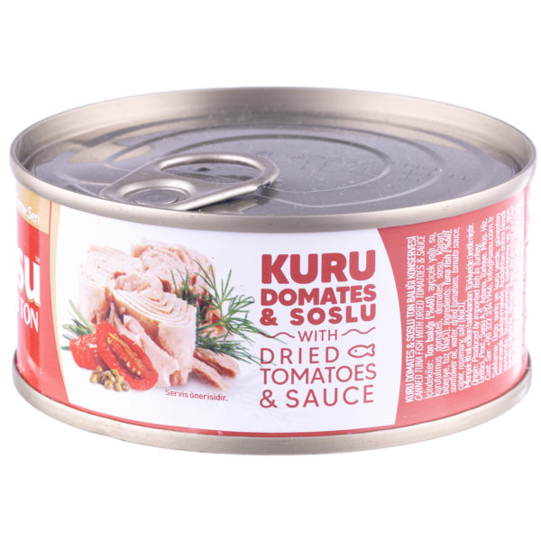 Ton bucati in ulei vegetal cu rosii uscate Sasu 160g