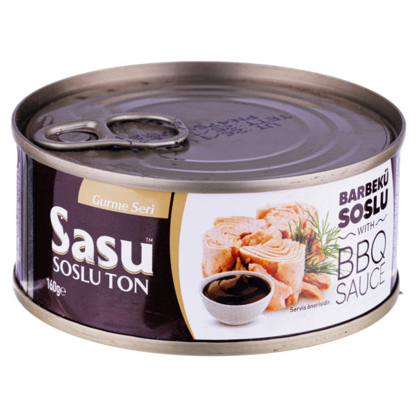 Ton bucati cu sos barbeque in ulei vegetal Sasu 160g