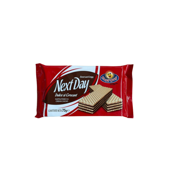 Next Day Napolitane cu crema de cacao 75g