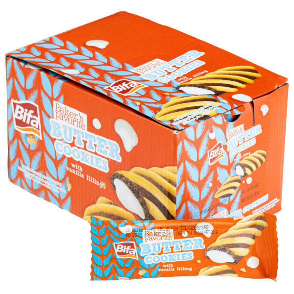 Bifa Butter Cookies cu umplutura de vanilie 20g