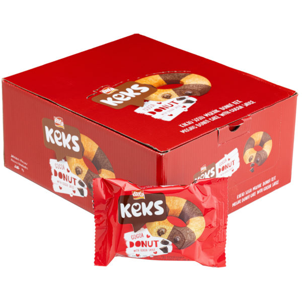 Bifa keks mozaic Donut cu sos de cacao 35g