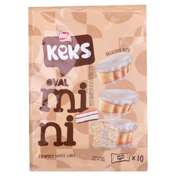 Bifa prajitura mini Keks, glazura cu sos de tiramisu 180g