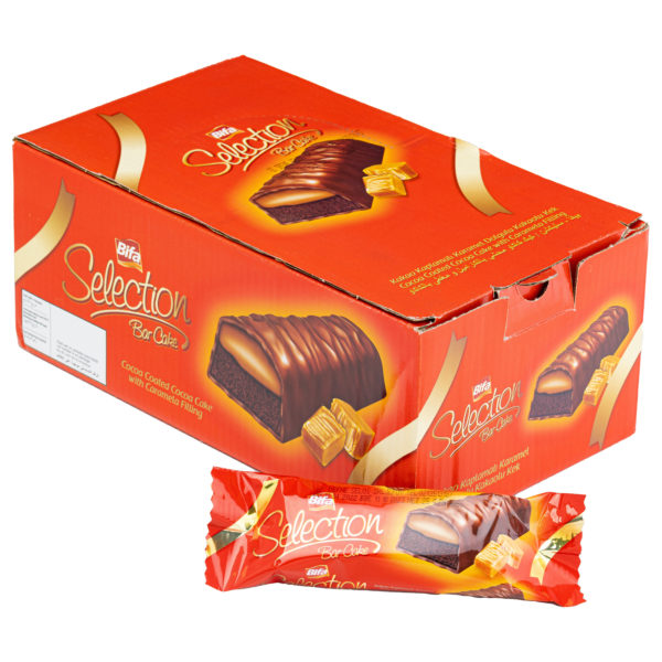 Bifa Selection Bar Cake, prajitura cu glazura de ciocolata si crema de caramel 25g