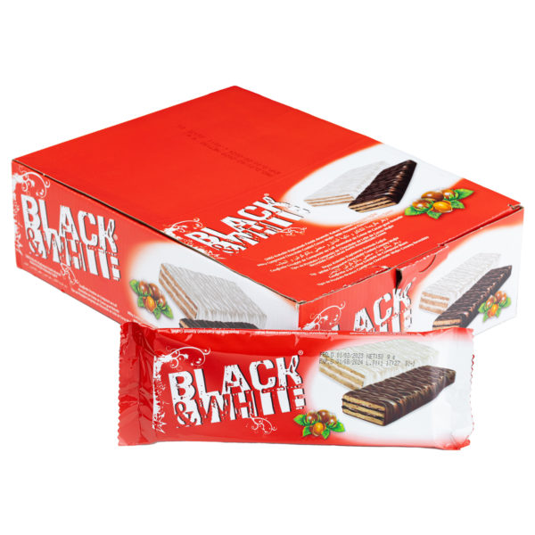 Hazal Black White napolitane cu alune de padure 50g