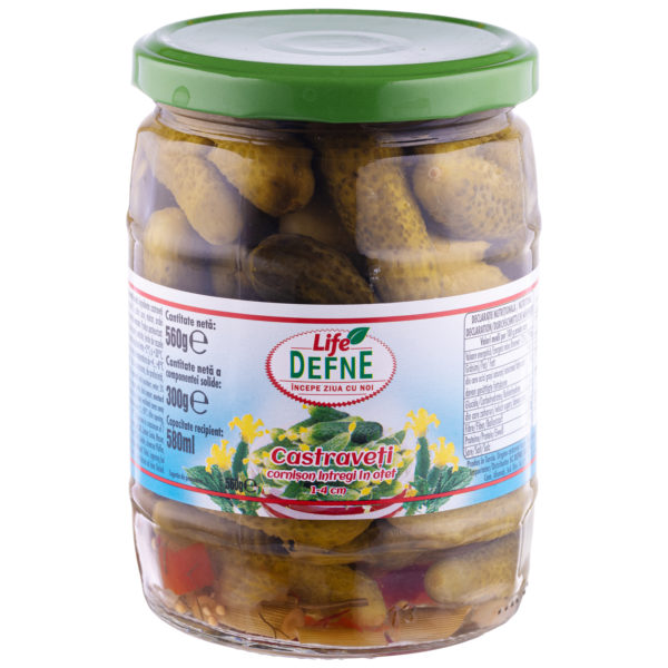 Castraveti cornison in otet (1-4cm) Defne 580ml