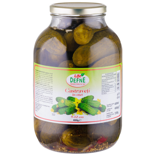 Castraveti cornison in otet (9-12cm) Defne 4000ml