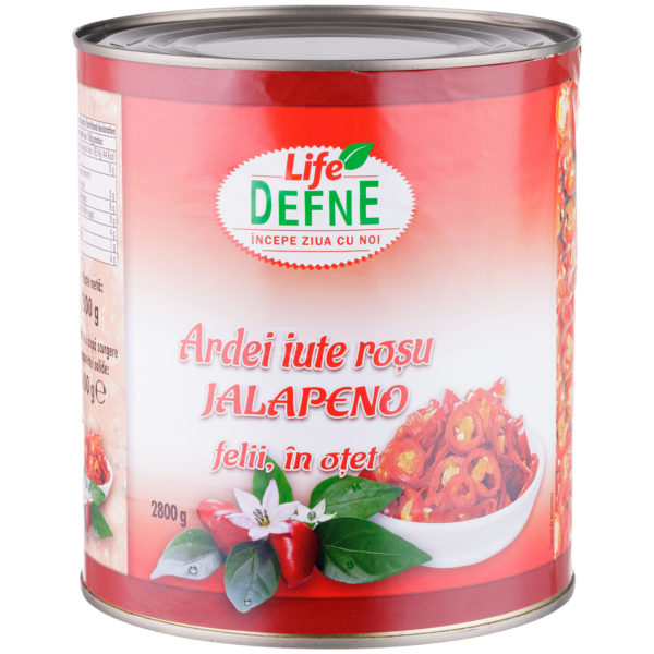 Ardei iute rosu Jalapeno felii, in otet Defne 2kg