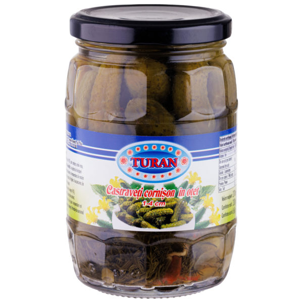 Castraveti cornison in otet (1-4cm) Turan 370ml