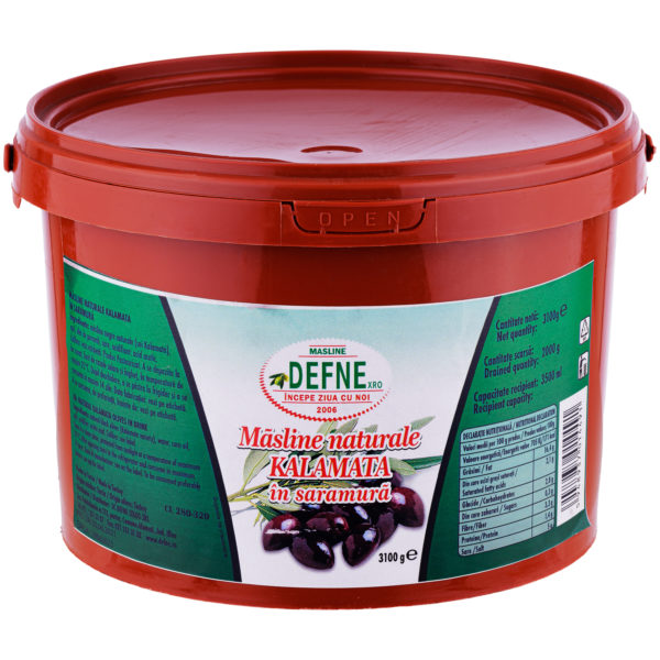 Masline naturale Kalamata in saramura Defne 3100g